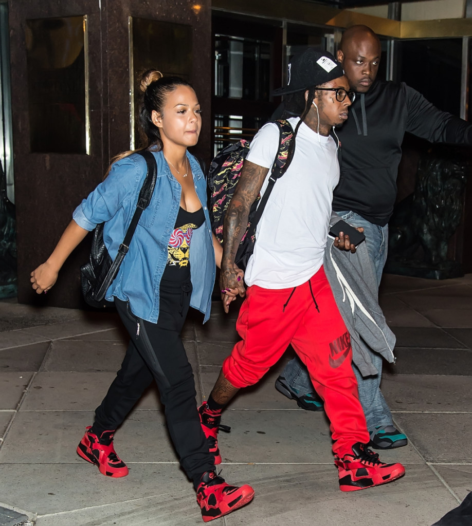Lil Wayne and Christina Milian take romantic stroll on the streets of Philadelphia, PA.